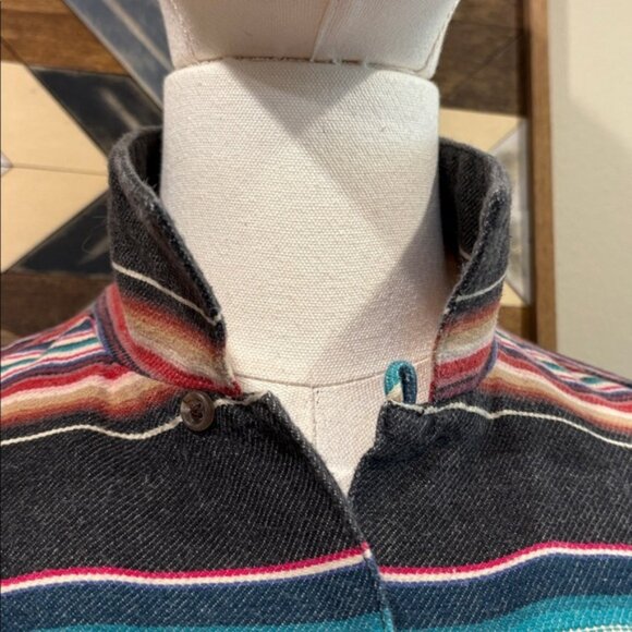 Vintage Ralph Lauren Hand Woven Cotton Southwestern Button Down Shirt sz Medium - Picture 5 of 12